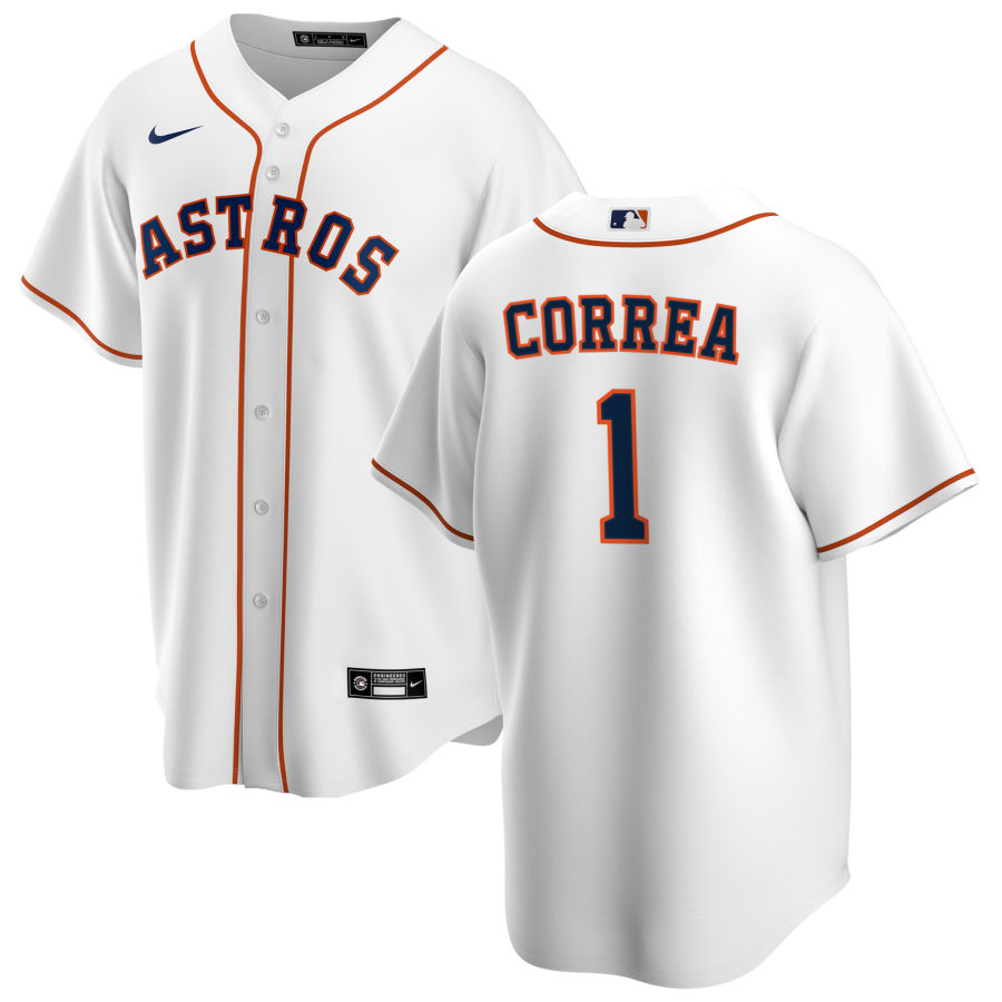 Nike Men #1 Carlos Correa Houston Astros Baseball Jerseys Sale-White